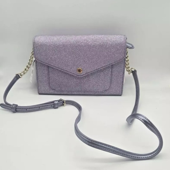 kate spade Handbags - NWT Kate Spade Tinsel Glitter Flap Crossbody K9336 Lilac Frost